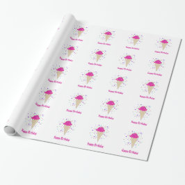 Papel De Regalo Conos de helado rosados
