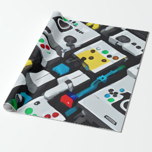 Papel De Regalo Consolas de juegos retro coloridas