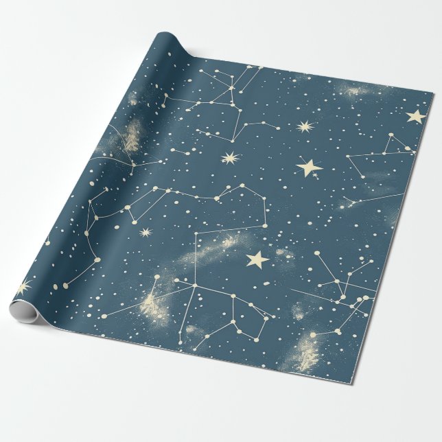 Papel De Regalo Constelación celeste - Noche estrellada (2) (Desenrollado)