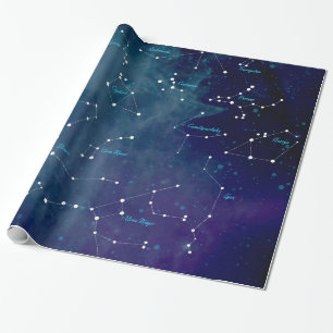 Papel De Regalo Constelaciones de Mapa Celeste Astronomía