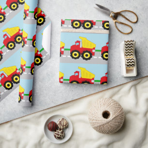 Papel De Regalo Construcción Dumptruck de los muchachos de los