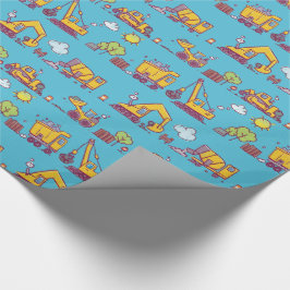 Papel De Regalo Construcción y vehículos para niños divertidos