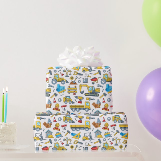 Papel De Regalo Construction (Regalos de fiesta)