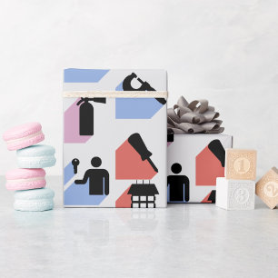 Papel De Regalo Construction Symbols Wrapping Paper