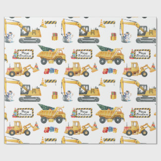 Papel De Regalo Construction Theme Christmas Wrapping Paper