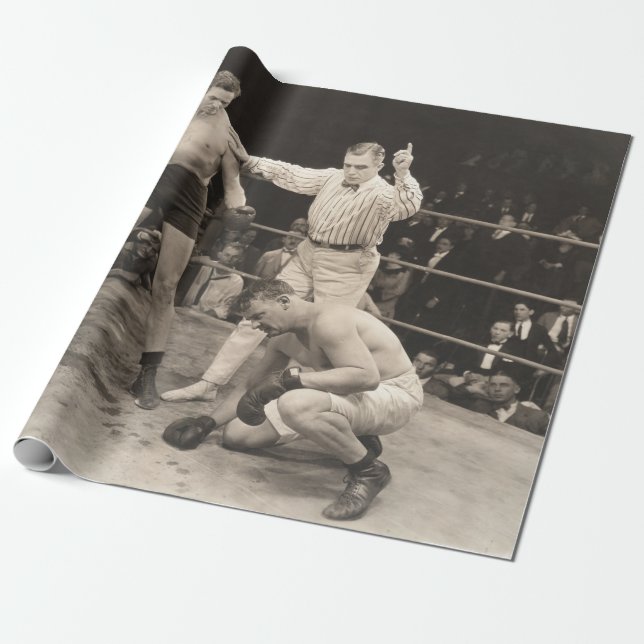 Papel De Regalo Contador de árbitros sobre boxeador en ringboxing, (Desenrollado)