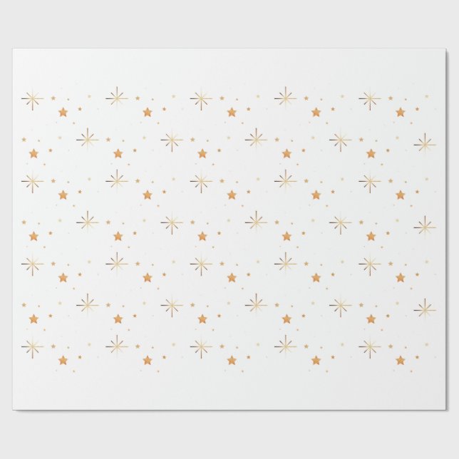 Papel de Regalo Continuo Estrella Dorada (Superficie plana)