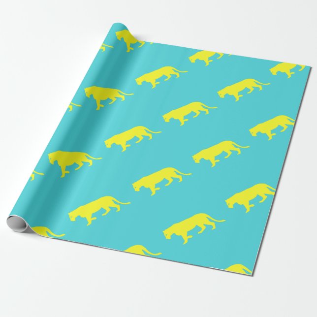 Papel De Regalo Contorno de león amarillo (Desenrollado)