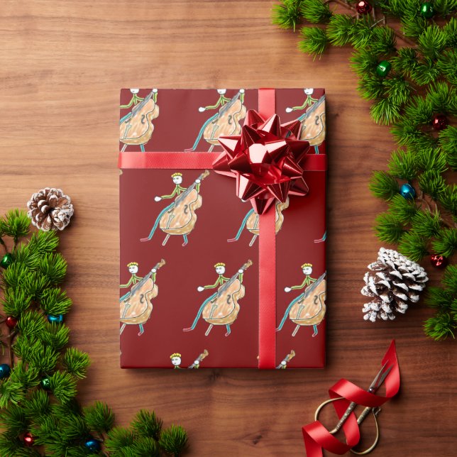 Papel De Regalo Contrabajo Stickman (Regalo de vacaciones)