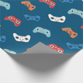 Papel De Regalo controladores de juegos azul oscuro