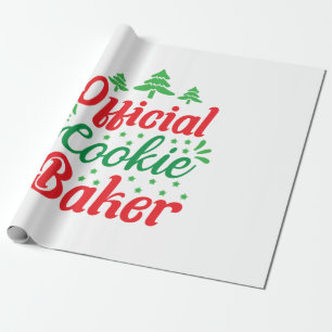 Papel De Regalo Cookie Baker oficial de arte de Navidad