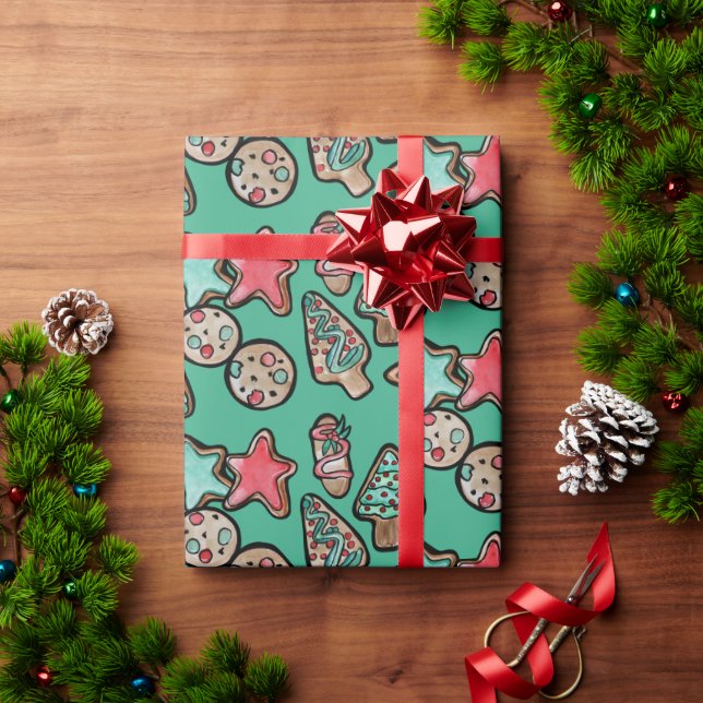 Papel De Regalo Cookies de navidades (Regalo de vacaciones)