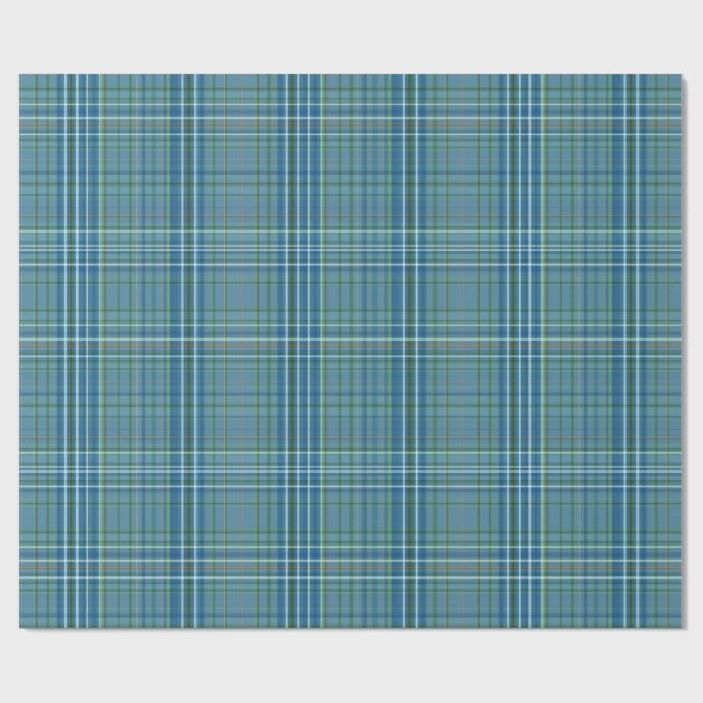 Papel De Regalo Cool Blue Woven Plaid Pattern (Superficie plana)