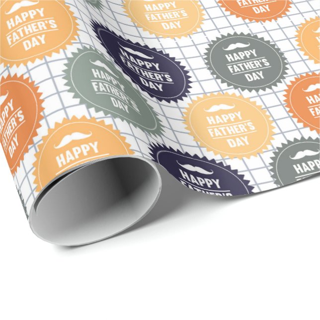 Papel De Regalo Cool Happy Father's Day tiled pattern (Esquina del rollo)