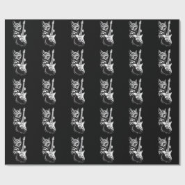 Papel De Regalo Cool Music Love | Rock Cat Playing Electric Guitar