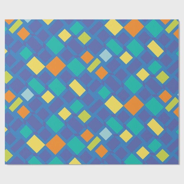 Papel De Regalo Cool Tone checkerboard para niños   (Superficie plana)