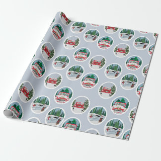 Papel De Regalo Coonhounds que viajan en azul