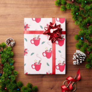 Papel De Regalo Copa de Navidades Rojos   estribillos de holly