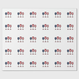 Papel De Regalo Copas de vino patrióticas diseño de camiseta vecto