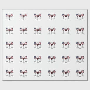 Papel De Regalo Copas de vino patrióticas diseño de camiseta vecto
