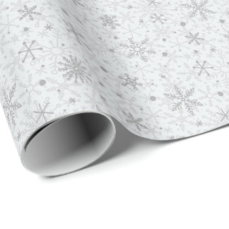 Papel De Regalo Copia de Navidad Gris Copos de Nieve Minimalista