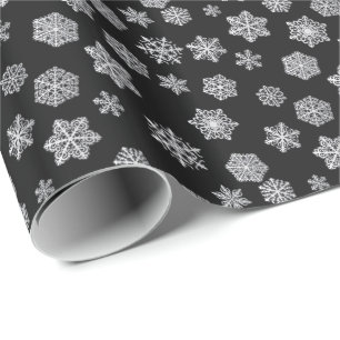 Papel De Regalo Copingos de plata sobre un fondo negro