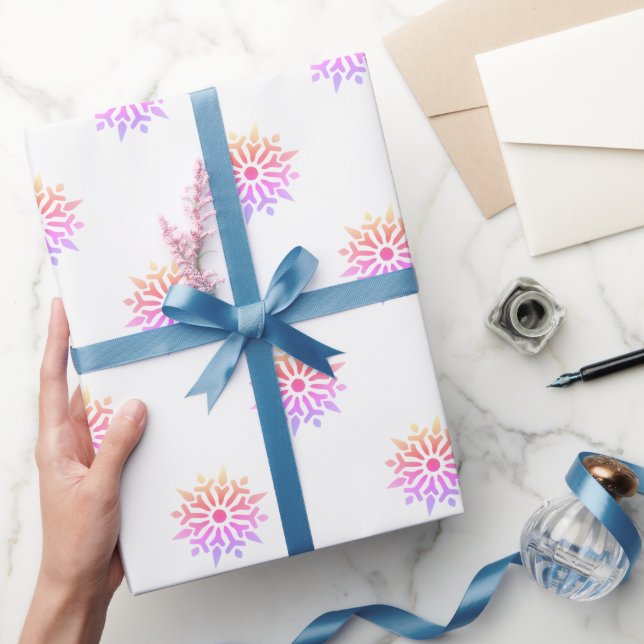 Papel De Regalo Copo de Nieve Arcoíris (Regalar)