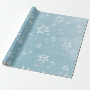 Papel De Regalo Copo de nieve azul de hielo claro