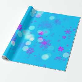Papel De Regalo Copo de nieve azul y púrpura