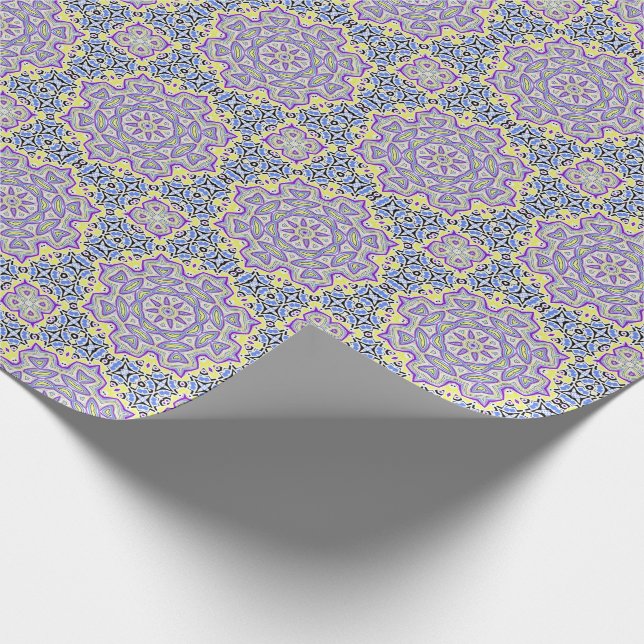 Papel De Regalo Copo de nieve con ornamentos (Esquina)