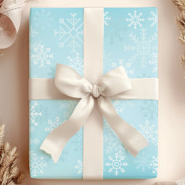 Papel De Regalo Copo de Nieve de Navidad Patrón de Nieve Azul