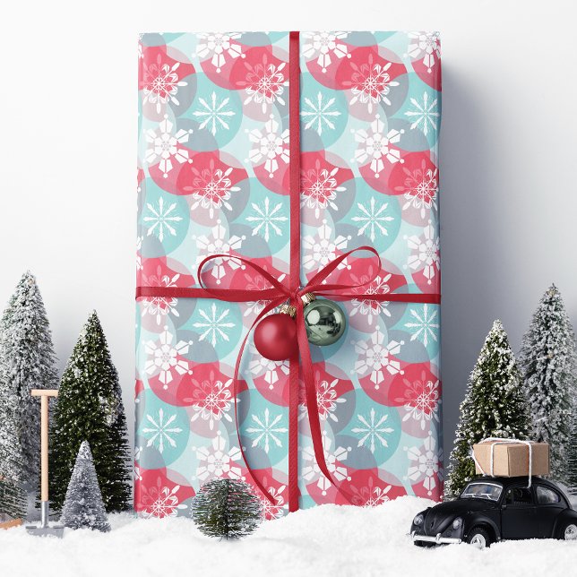 Papel De Regalo Copo de Nieve de Navidad Rojo Azul (Subido por el creador)