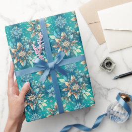 Papel De Regalo Copo de Nieve Invernal