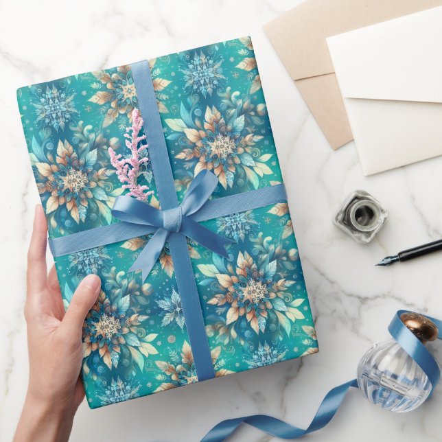 Papel De Regalo Copo de Nieve Invernal (Regalar)