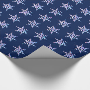 Papel De Regalo Copo de nieve iridiscente sobre azul oscuro