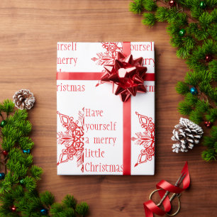 Papel De Regalo Copo de nieve Merry little Christmas (o personaliz