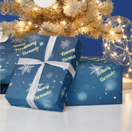 Papel De Regalo Copo de Nieve Personalizado que Cae