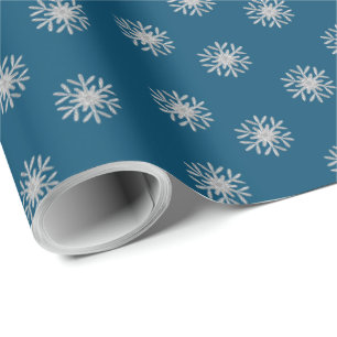 Papel De Regalo Copo de nieve plateado
