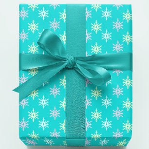 Papel De Regalo Copo de Nieve Retro