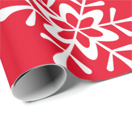 Papel De Regalo Copo rojo de copo de nieve blanco para navidades