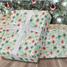 Papel De Regalo Copos de Navidad en Acuarela