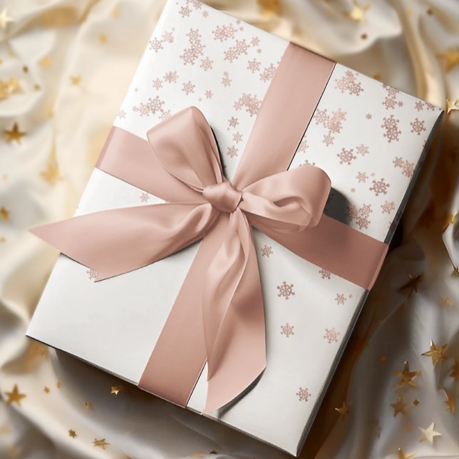 Papel De Regalo Copos de Navidad en Metalizado Rosa Dorado Navidad (Subido por el creador)
