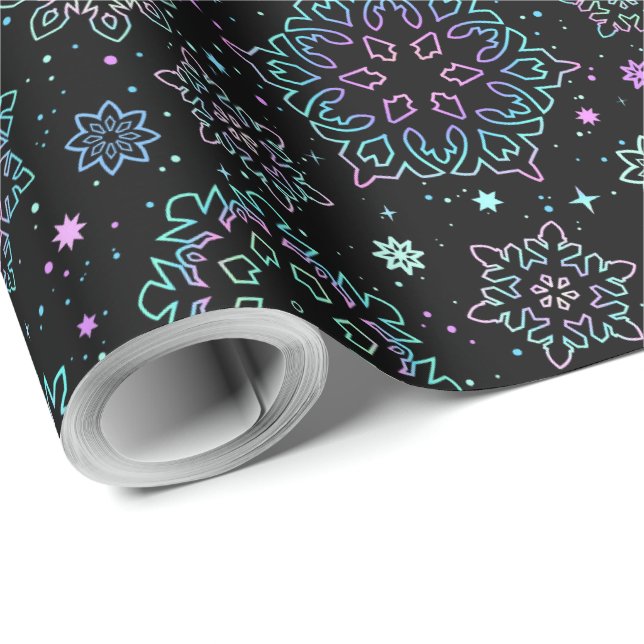 Papel de regalo "Copos de nieve" (Esquina del rollo)