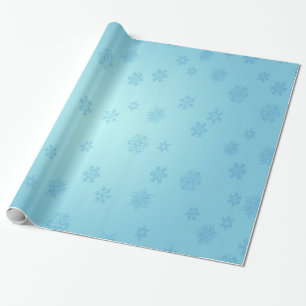Papel De Regalo Copos de nieve azules