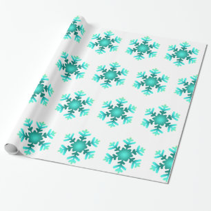 Papel de Regalo Copos de Nieve Azules