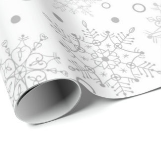 Papel De Regalo Copos de nieve blancos