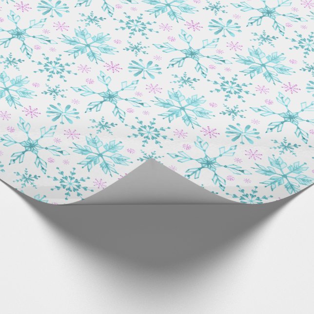 Papel De Regalo Copos de nieve de invierno (Esquina)