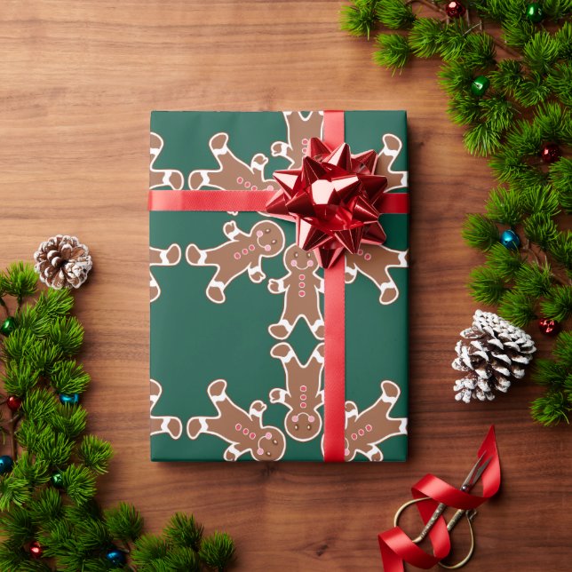 Papel de regalo Copos de Nieve de Pan de Jengibre  (Regalo de vacaciones)