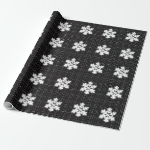 Papel De Regalo Copos de nieve de vacaciones rusas y tartán gris