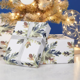 Papel De Regalo Copos de nieve en acuarela, colores mágicos